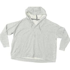 PUMA Gray Pullover Sweater Women's L Cotton Blend Solid Pockets Long Sleeve